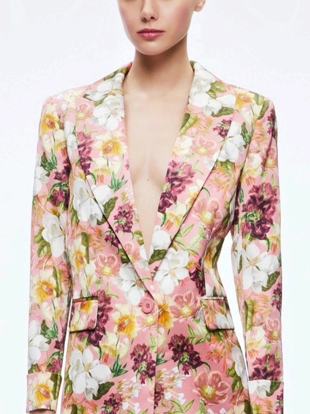 Alice + Olivia Denny Floral Blazer in Botanical Garden